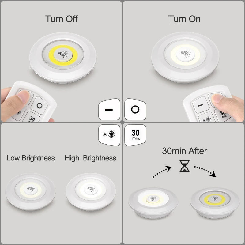 LED Light With Remote Control Operated Pack of 3