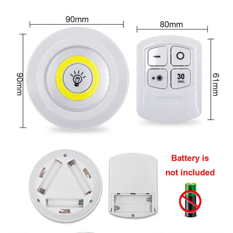 LED Light With Remote Control Operated Pack of 3